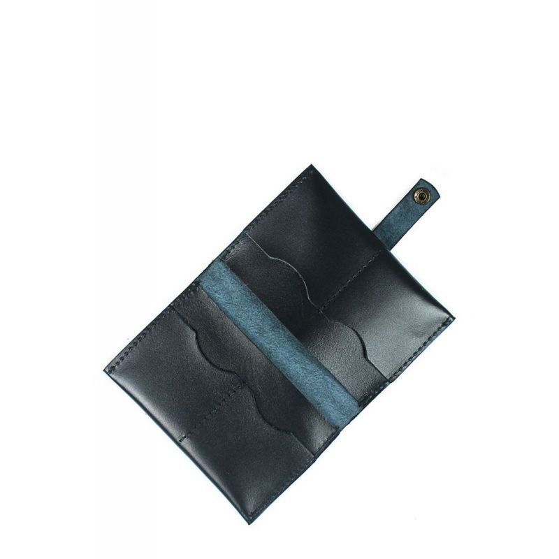 Шкіряна документниця синя TW-DocHolder-dark-blue фото