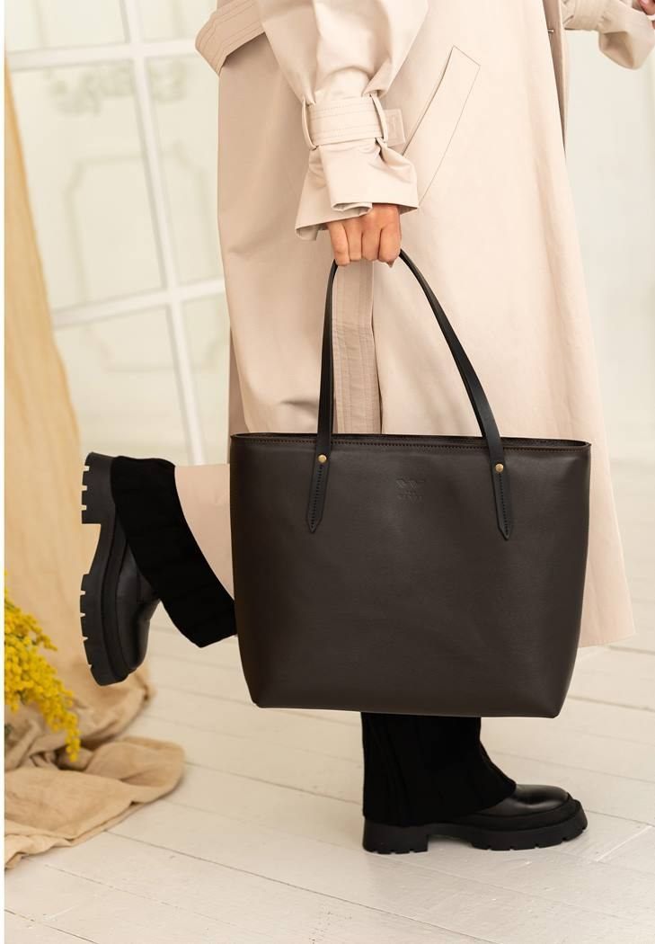 Шкіряний шоппер Walker Mini коричневий краст TW-Walker-brown фото