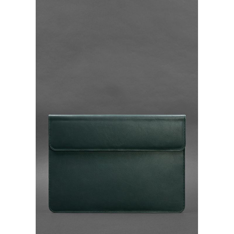 Шкіряний чохол-конверт на магнітах для MacBook 14 Зелений BN-GC-22-malachite фото