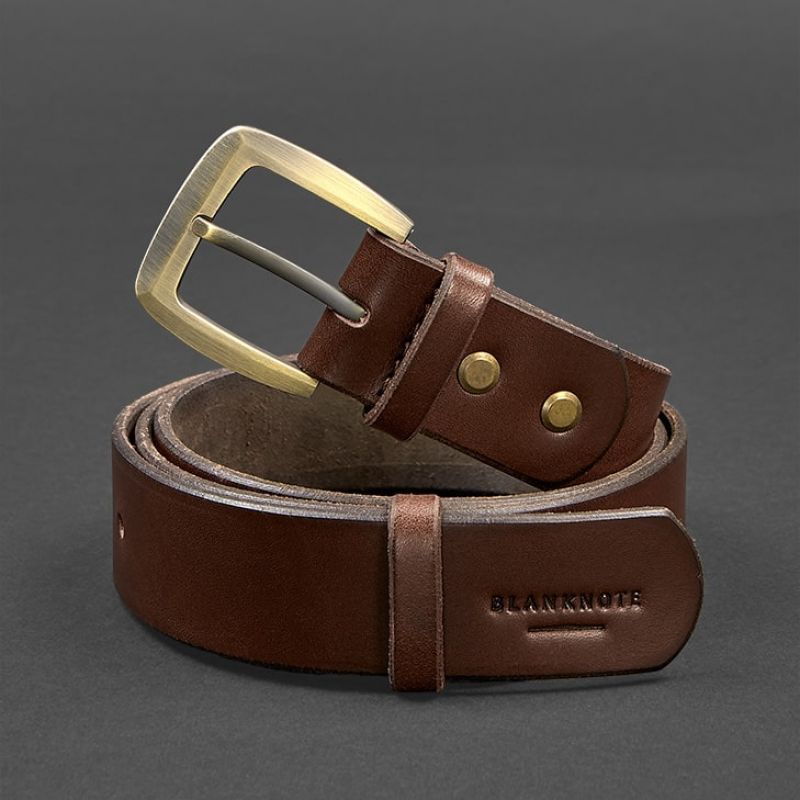 Чоловічий шкіряний вузький ремінь 30 мм Коричневий BN-BELT-3-brown фото