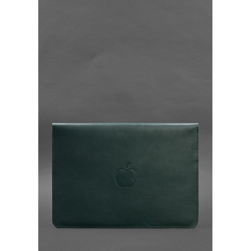 Шкіряний чохол-конверт на магнітах для MacBook 14 Зелений BN-GC-22-malachite фото