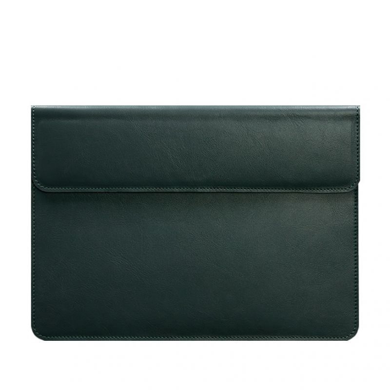 Кожаный чехол-конверт на магнитах для MacBook 14 Зеленый BN-GC-22-malachite фото