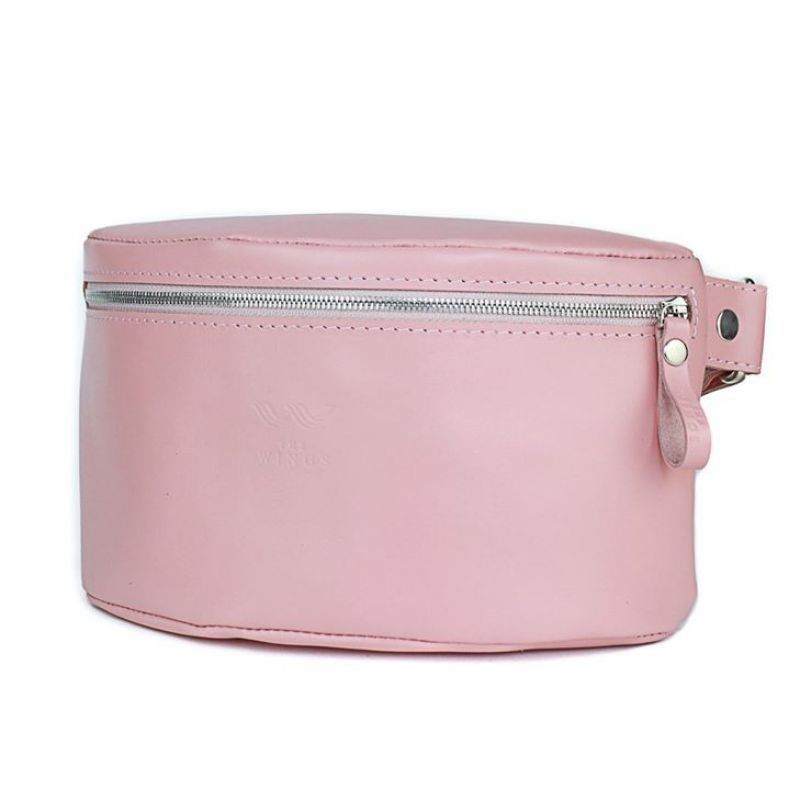 Жіноча шкіряна поясна сумка рожева гладка TW-BeltBag-pink-ksr фото