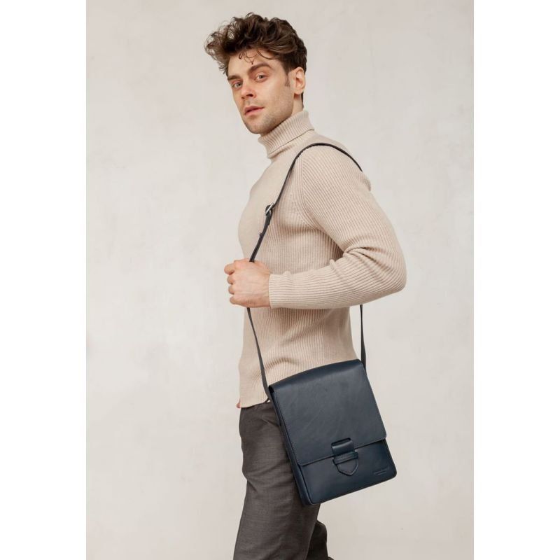 Чоловіча шкіряна сумка-месенджер Esquire синя BN-BAG-18-navy-blue фото