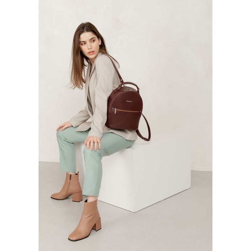 Шкіряний жіночий міні-рюкзак Kylie Бордовий краст BN-BAG-22-vin фото