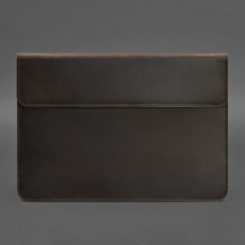 Кожаный чехол-конверт на магнитах для MacBook 13 Темно-коричневый Crazy Horse BN-GC-9-o фото