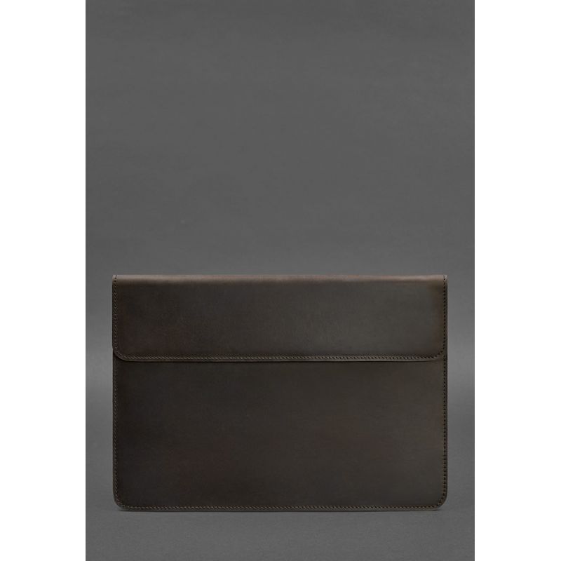 Кожаный чехол-конверт на магнитах для MacBook 13 Темно-коричневый Crazy Horse BN-GC-9-o фото