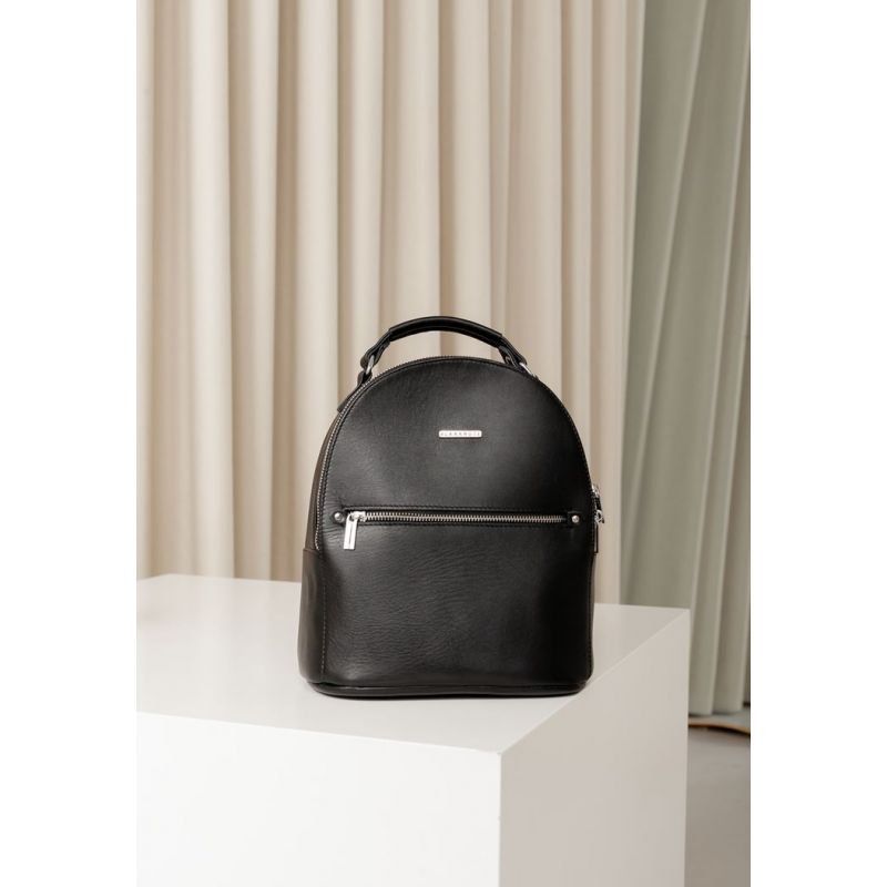 Шкіряний жіночий міні-рюкзак Kylie чорний краст BN-BAG-22-g фото