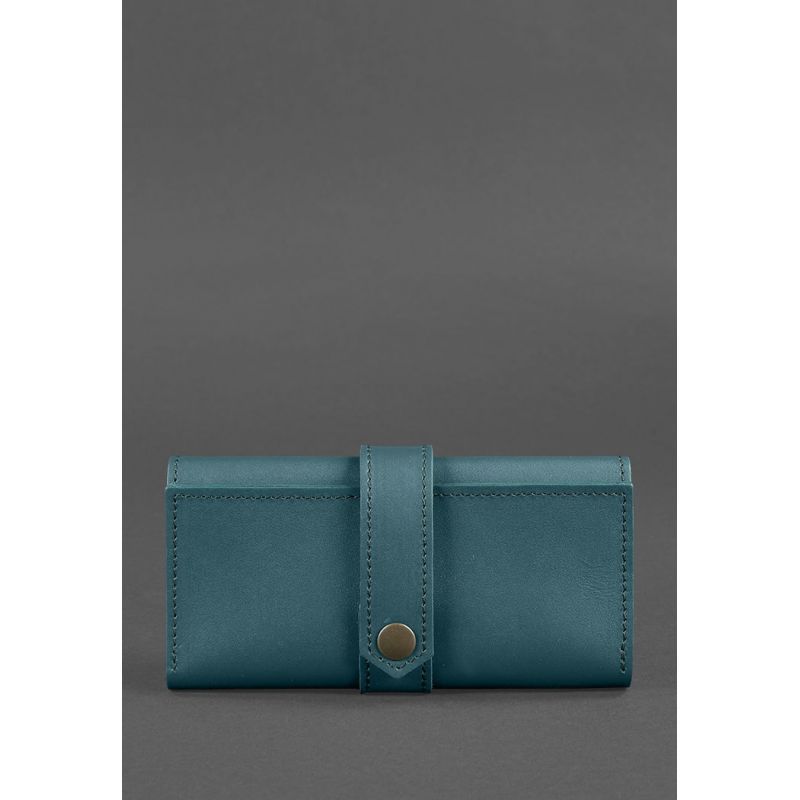 Шкіряне жіноче портмоне 3.0 зелене Краст BN-PM-3-malachite фото