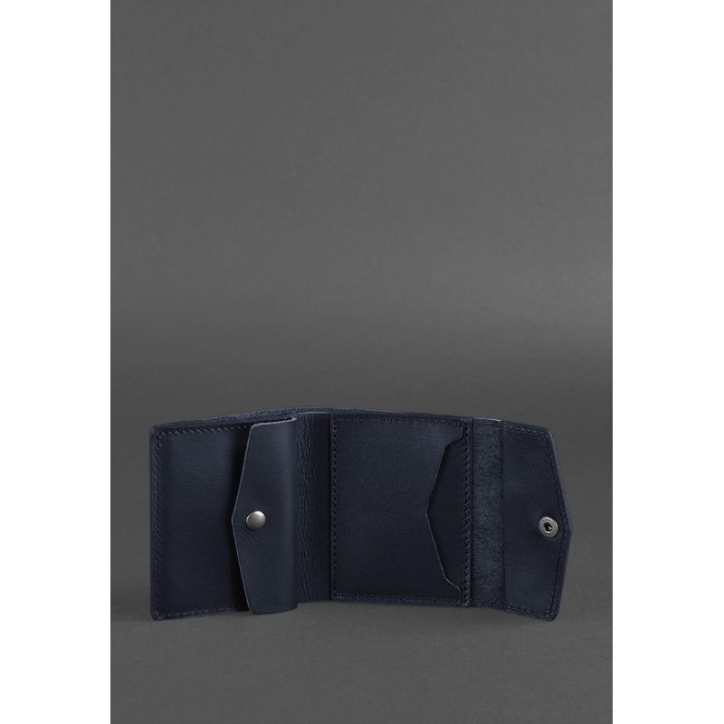 Шкіряний гаманець 2.1 темно-синій Краст BN-W-2-1-navy-blue фото