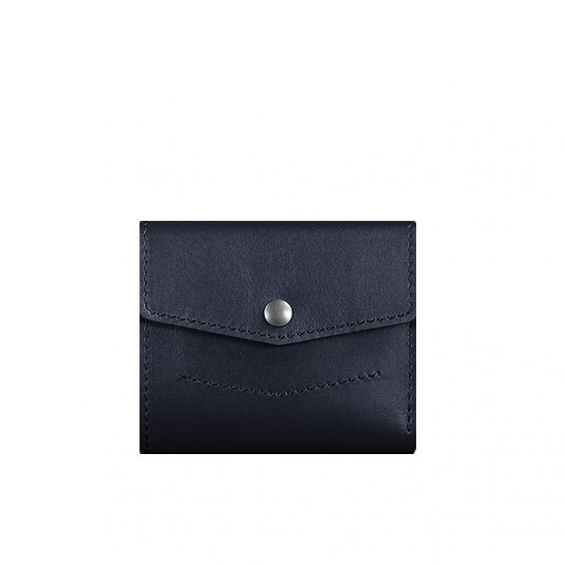 Кожаный кошелек 2.1 темно-синий Краст BN-W-2-1-navy-blue фото