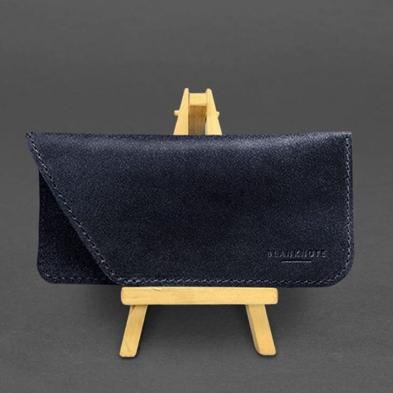 Кожаный чехол для очков Темно-синий Краст BN-GC-23-navy-blue фото