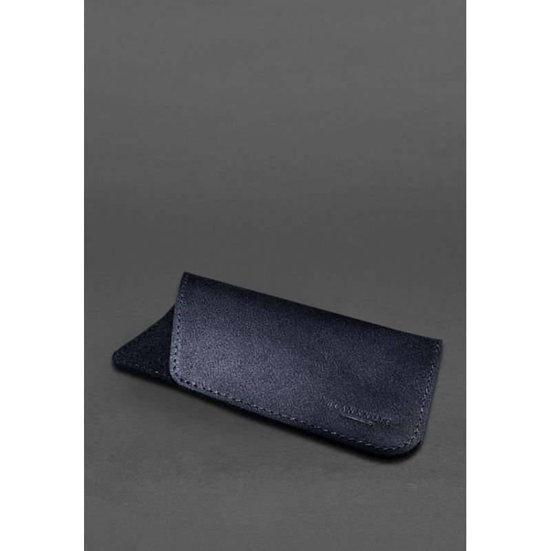 Кожаный чехол для очков Темно-синий Краст BN-GC-23-navy-blue фото