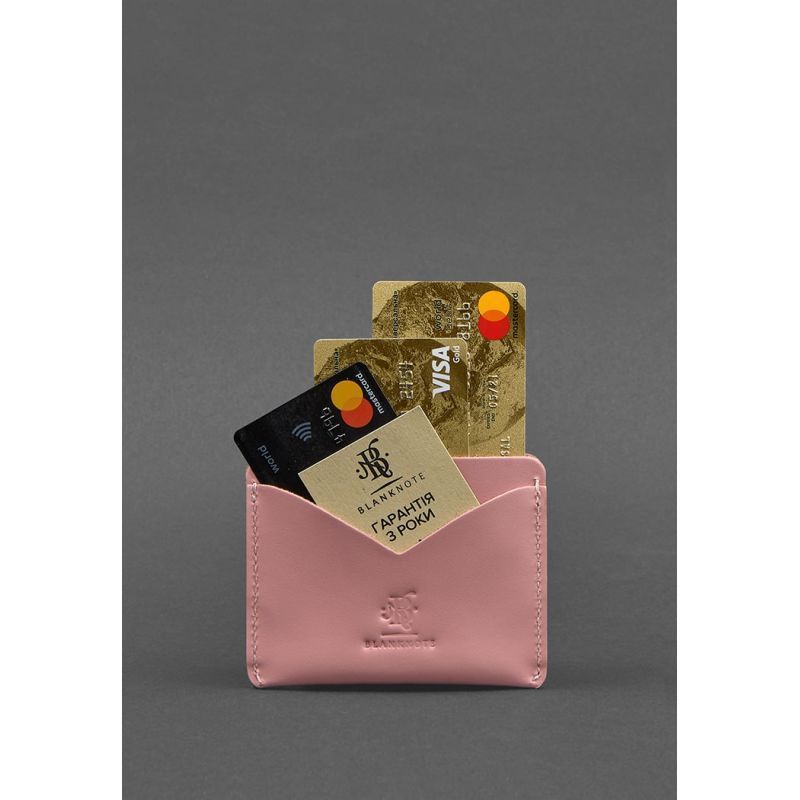 Женская кожаная визитница 5.0 розовая BN-KK-5-pink-peach фото