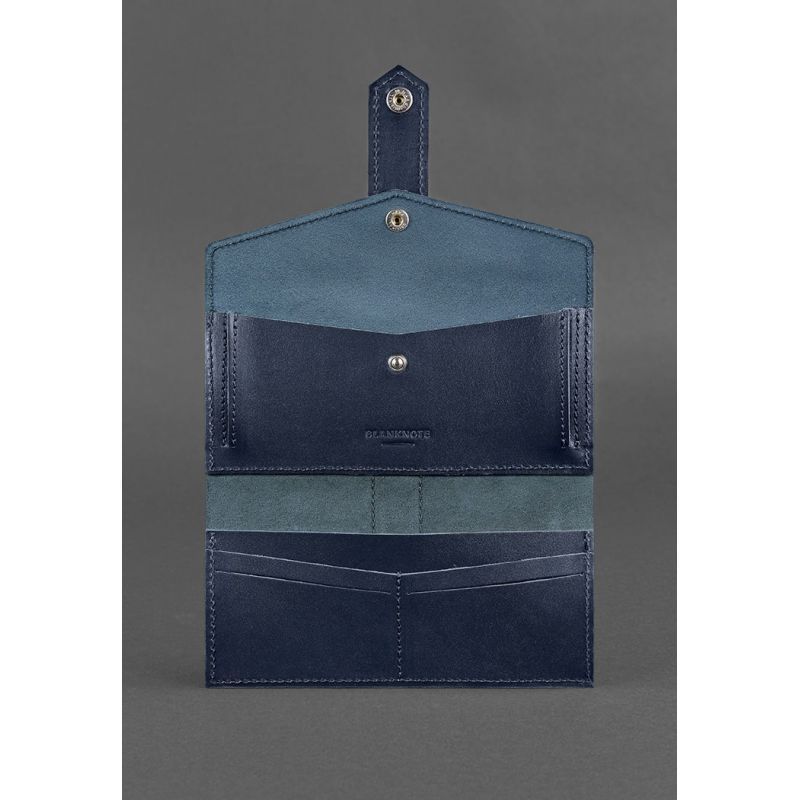 Кожаное портмоне 3.0 темно-синее BN-PM-3-navy-blue фото