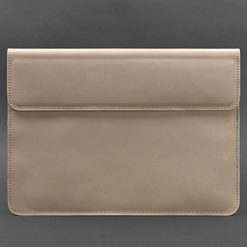 Шкіряний чохол-конверт на магнітах для MacBook 16 дюйм Світло-бежевий BN-GC-12-light-beige фото