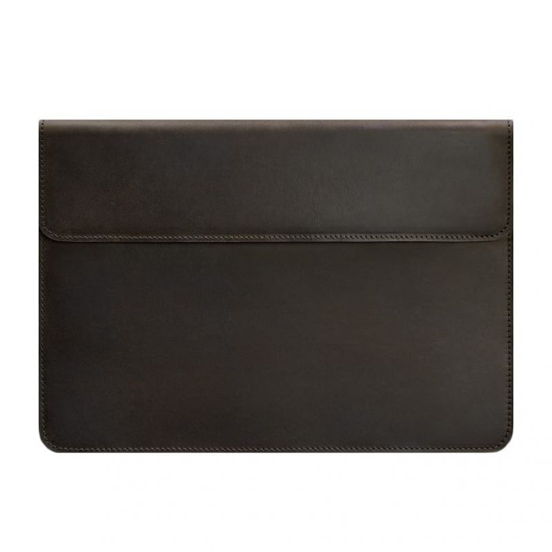 Кожаный чехол-конверт на магнитах для MacBook 14 Темно-коричневый Crazy Horse BN-GC-22-o фото