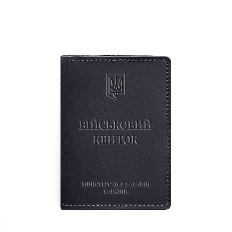 Кожаная обложка для военного билета 7.0 темно-синяя Crazy Horse BN-OP-7-nn фото