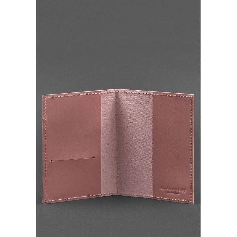 Кожаная обложка для паспорта и военного билета 1.2 розовая BN-OP-1-2-pink-peach фото