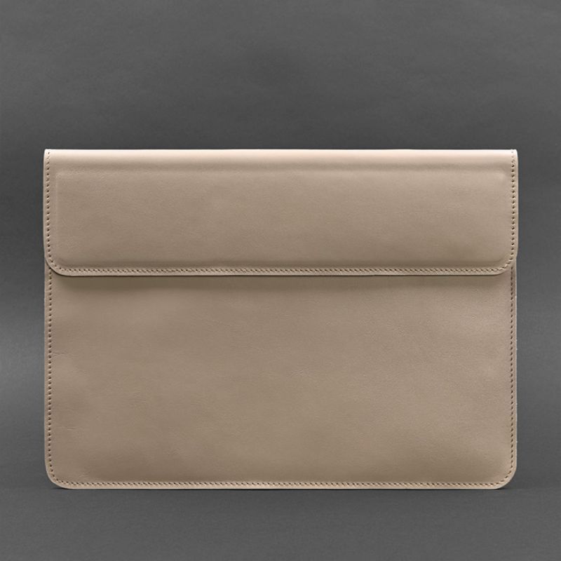 Шкіряний чохол-конверт на магнітах для MacBook 14 Світло-бежевий BN-GC-22-light-beige фото