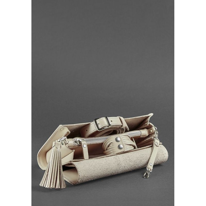 Женская кожаная сумка Элис светло-бежевая Краст BN-BAG-7-light-beige фото