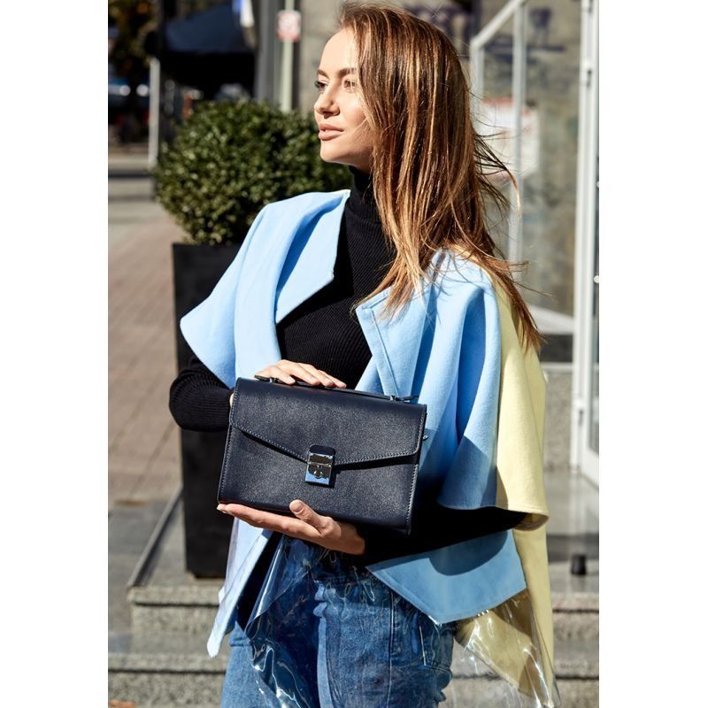 Жіноча шкіряна сумка-кроссбоді Lola темно-синя BN-BAG-35-navy-blue фото