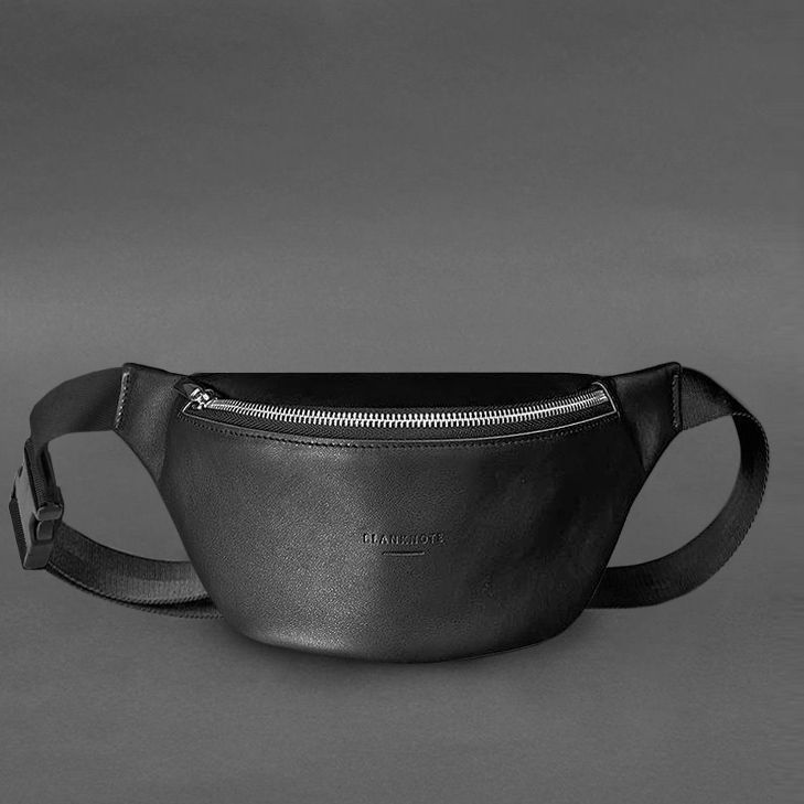 Шкіряна поясна сумка-бананка Kanny чорна BN-BAG-59-g фото