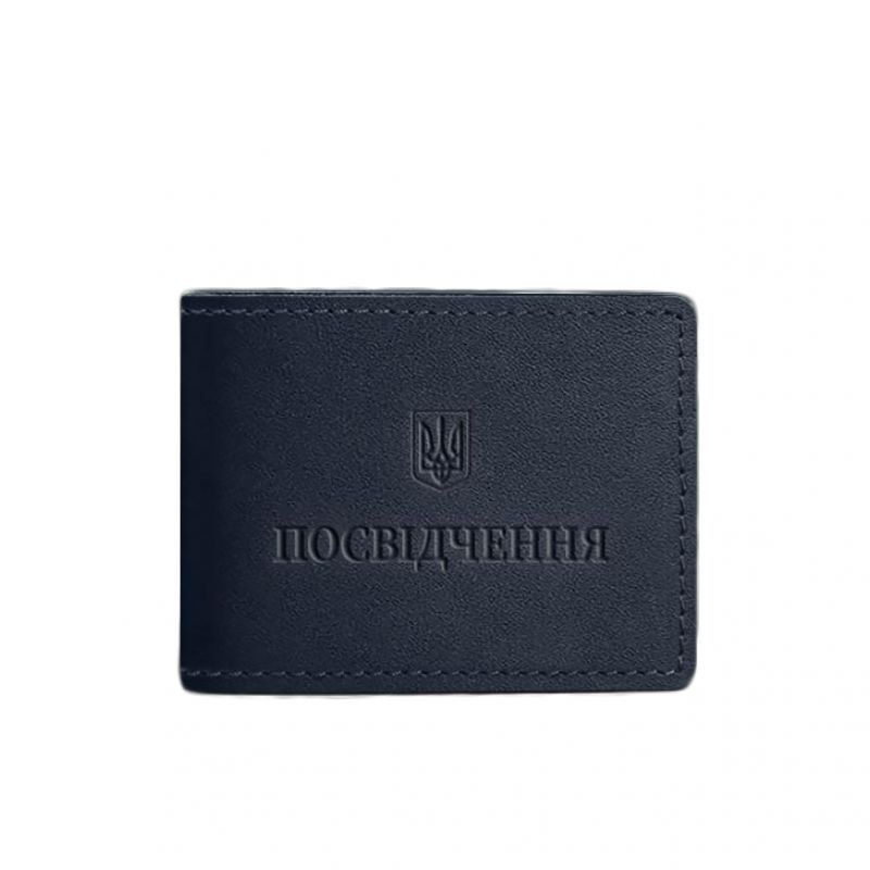 Универсальная кожаная обложка для удостоверения темно-синяя BN-IDC-3-navy-blue фото