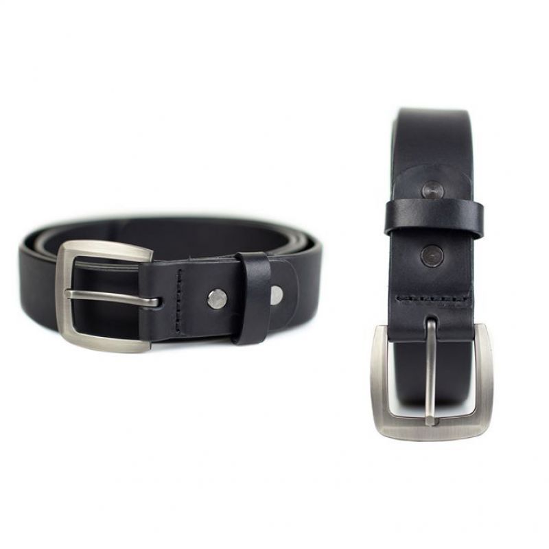 Кожаный ремень 33 мм черный TW-Belt-33-black фото