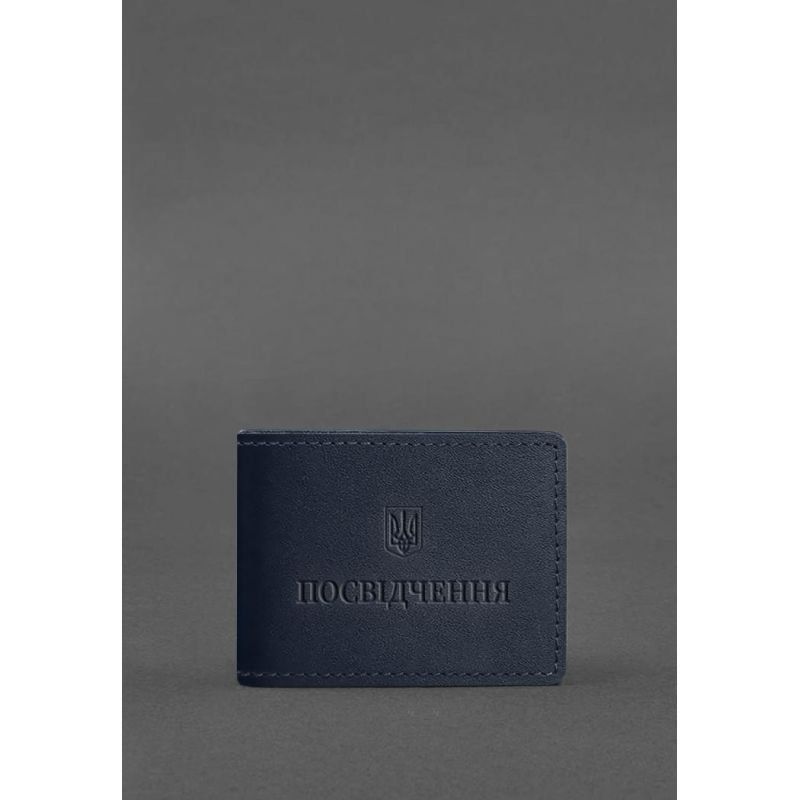 Універсальна шкіряна обкладинка для посвідчення темно-синя BN-IDC-3-navy-blue фото