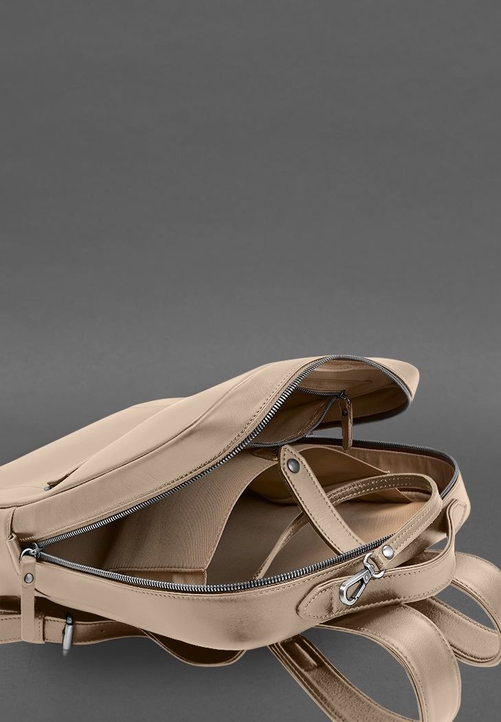Шкіряний рюкзак на блискавці Cooper maxi світло-коричневий BN-BAG-19-1-light-beige фото