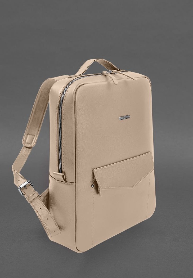 Шкіряний рюкзак на блискавці Cooper maxi світло-коричневий BN-BAG-19-1-light-beige фото