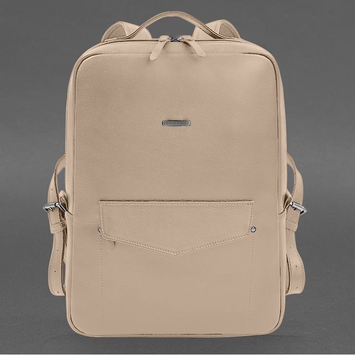 Шкіряний рюкзак на блискавці Cooper maxi світло-коричневий BN-BAG-19-1-light-beige фото