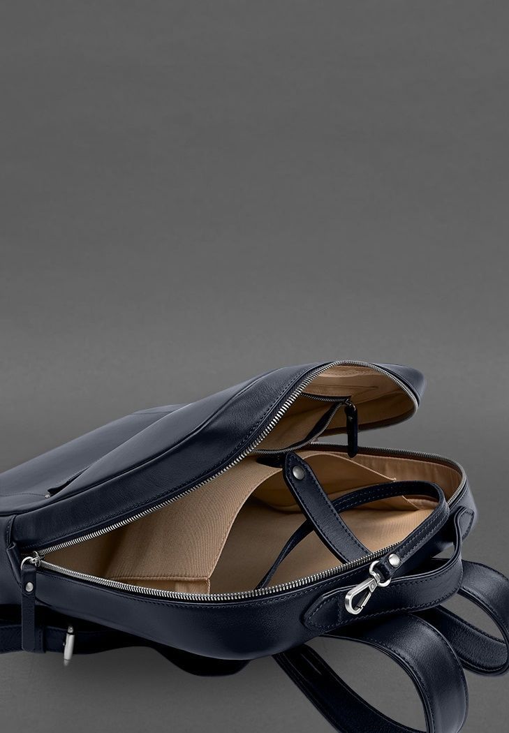 Шкіряний рюкзак на блискавці Cooper maxi синій BN-BAG-19-1-navy-blue фото