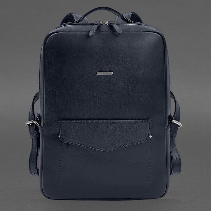 Шкіряний рюкзак на блискавці Cooper maxi синій BN-BAG-19-1-navy-blue фото