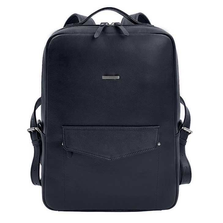 Шкіряний рюкзак на блискавці Cooper maxi синій BN-BAG-19-1-navy-blue фото