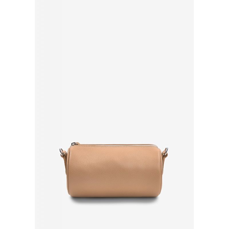 Кожаная сумка поясная-кроссбоди Cylinder карамель флотар TW-Cilindr-dark-beige-flo фото