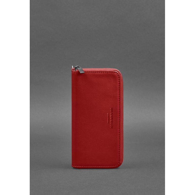 Шкіряне портмоне на блискавці 6.1 червоне BN-PM-6-1-red фото