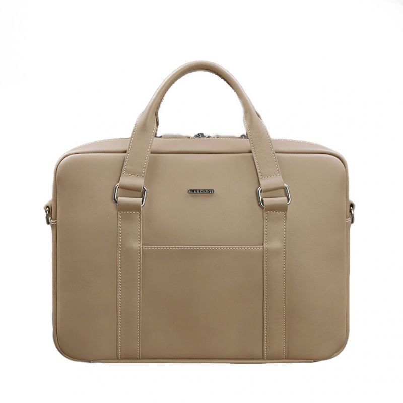 Шкіряна сумка для ноутбука та документів світло-бежева BN-BAG-37-light-beige фото