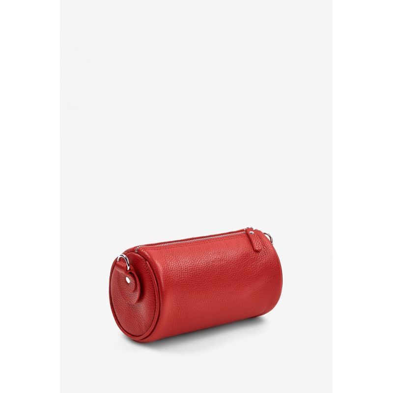 Кожаная сумка поясная-кроссбоди Cylinder красный флотар TW-Cilindr-red-flo фото