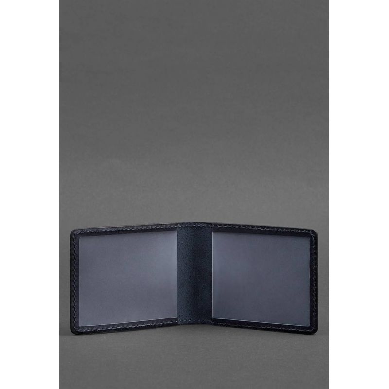 Шкіряна обкладинка для посвідчення з гербом темно-синя BN-IDC-2-navy-blue фото