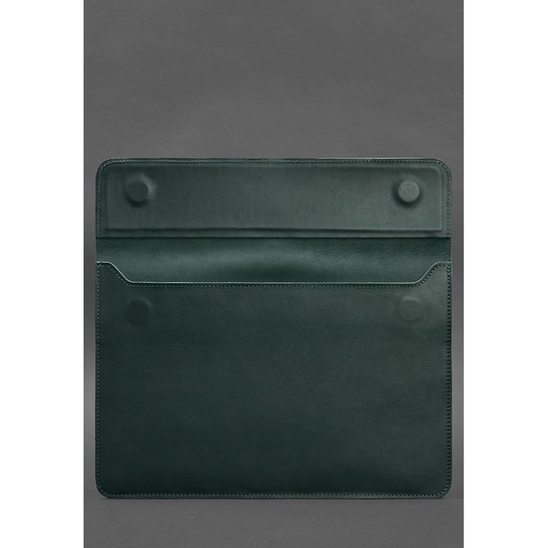 Кожаный чехол-конверт на магнитах для MacBook 15 дюйм Зеленый BN-GC-11-malachite фото