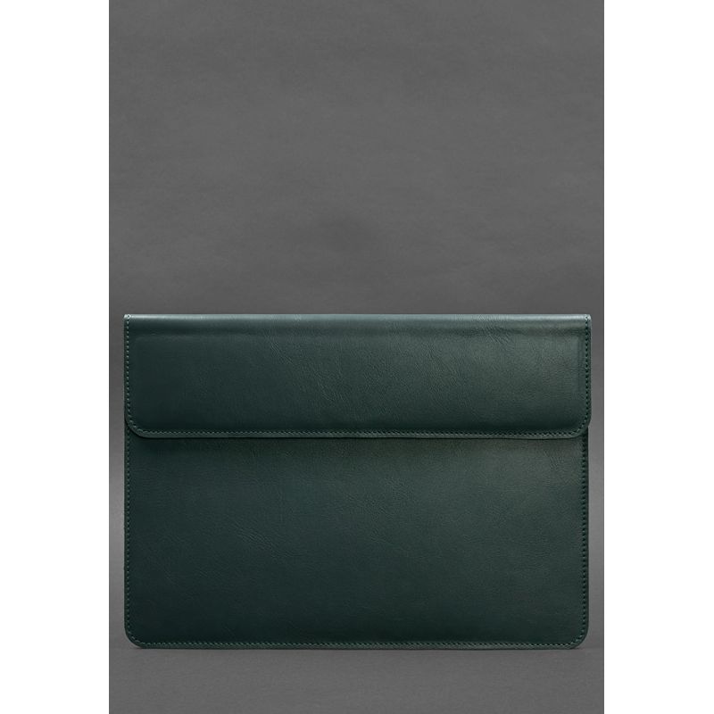 Кожаный чехол-конверт на магнитах для MacBook 15 дюйм Зеленый BN-GC-11-malachite фото