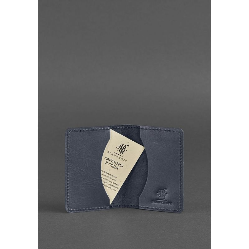Шкіряний кард-кейс (візитниця) 6.0 темно-синій BN-KK-6-navy-blue фото