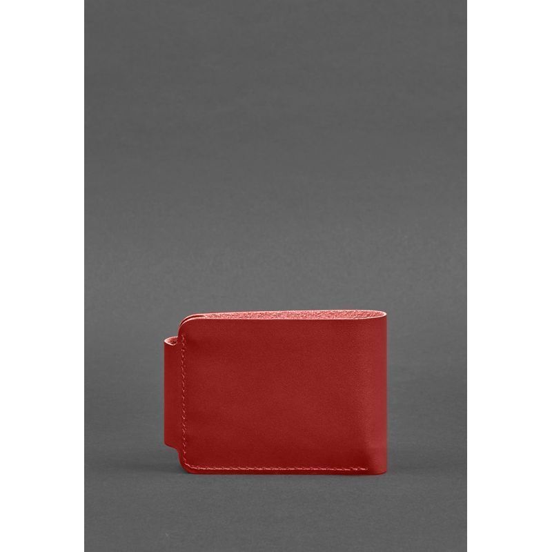 Кожаное портмоне Zeus 9.0 красный краст BN-PM-9-red фото