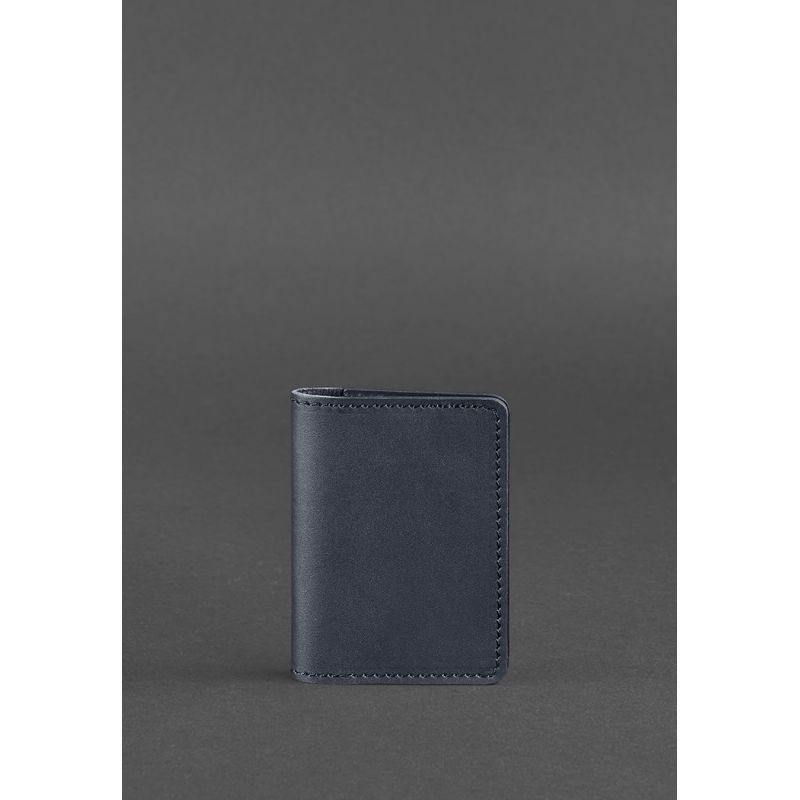 Шкіряний кард-кейс (візитниця) 6.0 темно-синій BN-KK-6-navy-blue фото