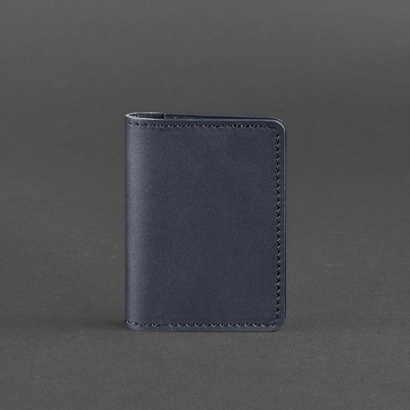 Шкіряний кард-кейс (візитниця) 6.0 темно-синій BN-KK-6-navy-blue фото