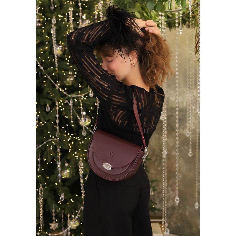 Жіноча шкіряна сумка Kira Бордова TW-Kira-vin фото