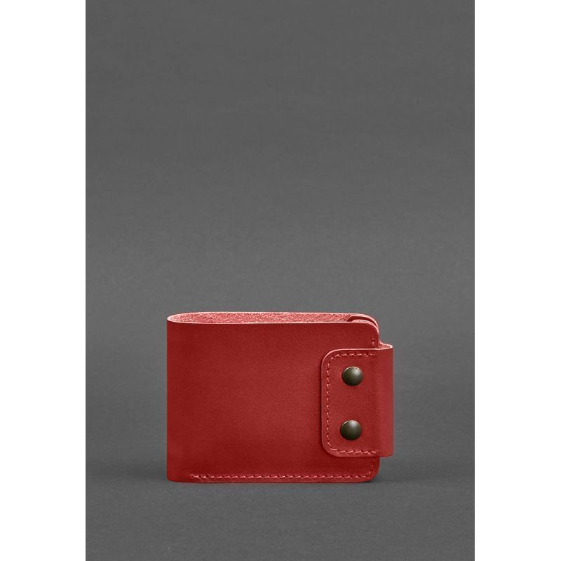 Кожаное портмоне Zeus 9.0 красный краст BN-PM-9-red фото