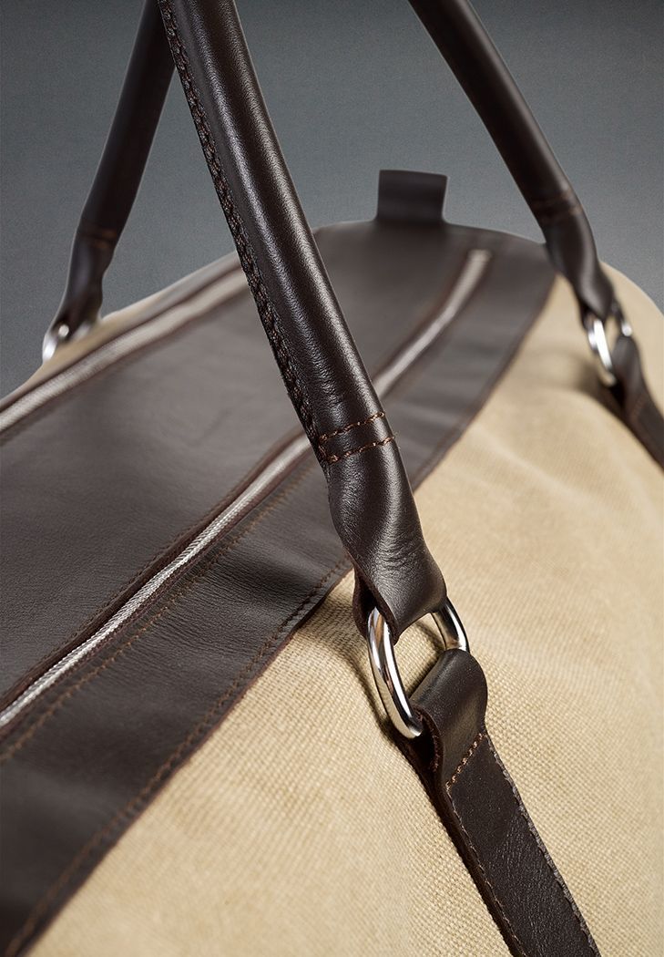 Сумка&nbsp;Harper MAXI&nbsp;з канвасу з темно-коричневими шкіряними вставками BN-BAG-63-p-choko фото